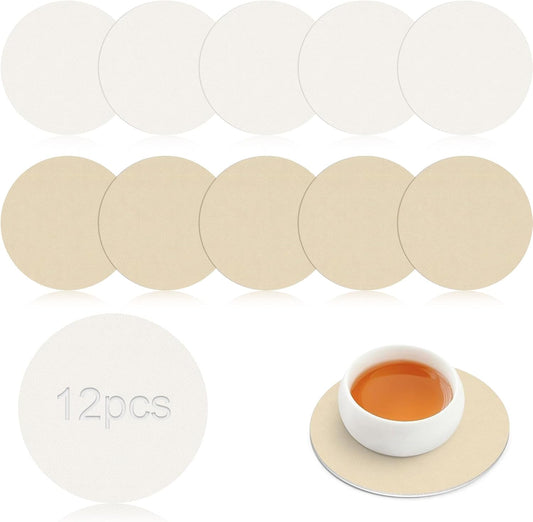 Dessous de verre – antidérapant, en cuir PU, 12 Pièces, 10cm