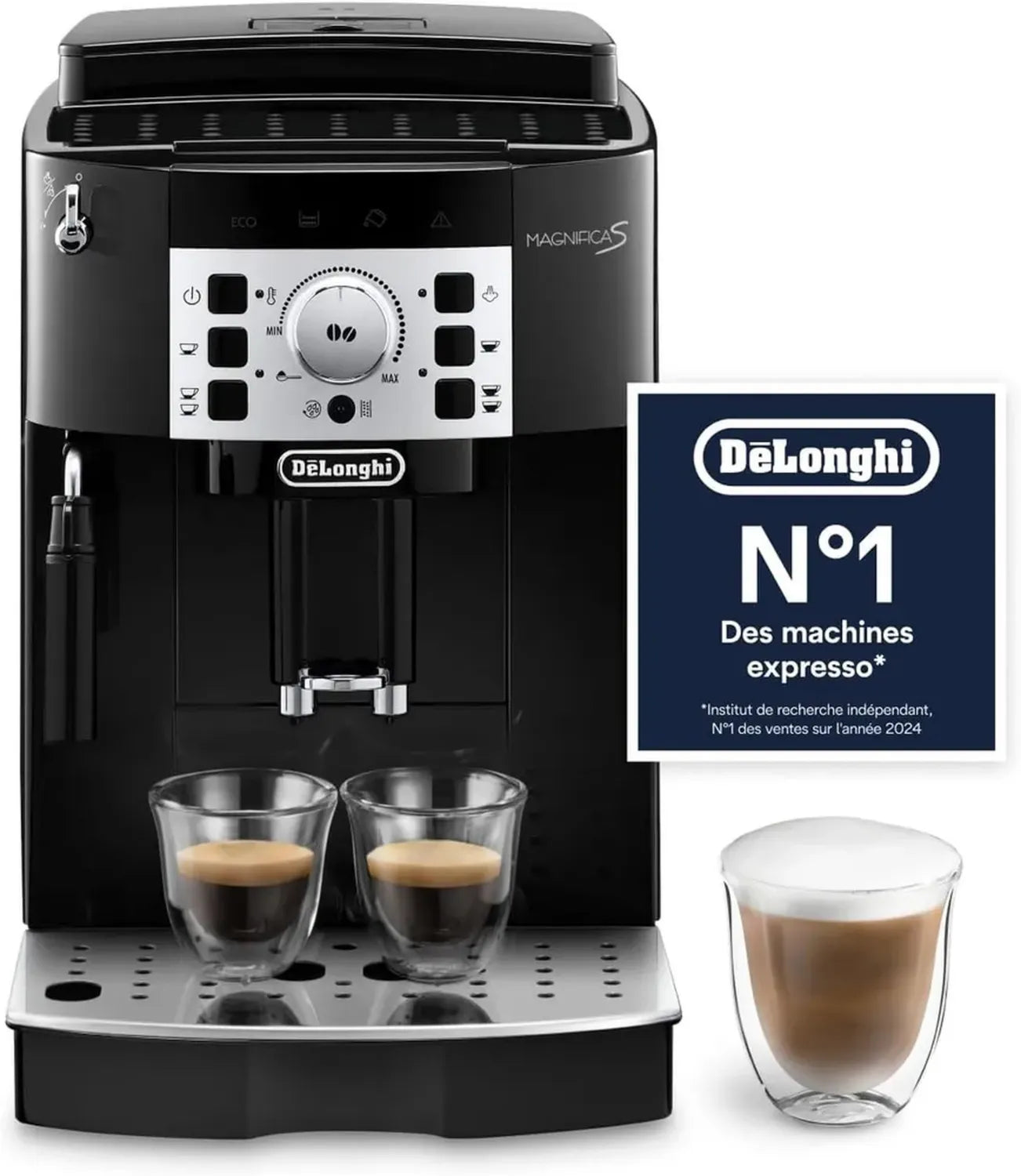 De'Longhi Magnifica S - Machine à Café Automatique avec Mousseur à Lait, Expresso et Cappuccino, Commande Facile, Noir